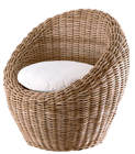 a round wicker chair